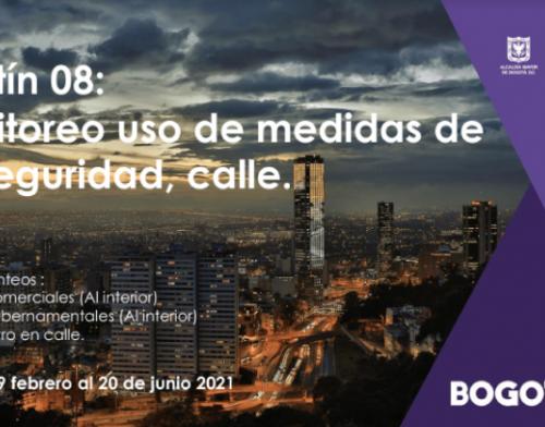 Boletín 8. Monitoreo uso de medidas de bioseguridad calle | 2021