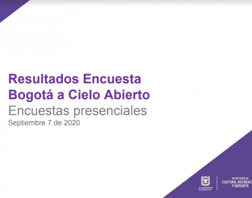 Encuesta Bogotá a cielo abierto 2020